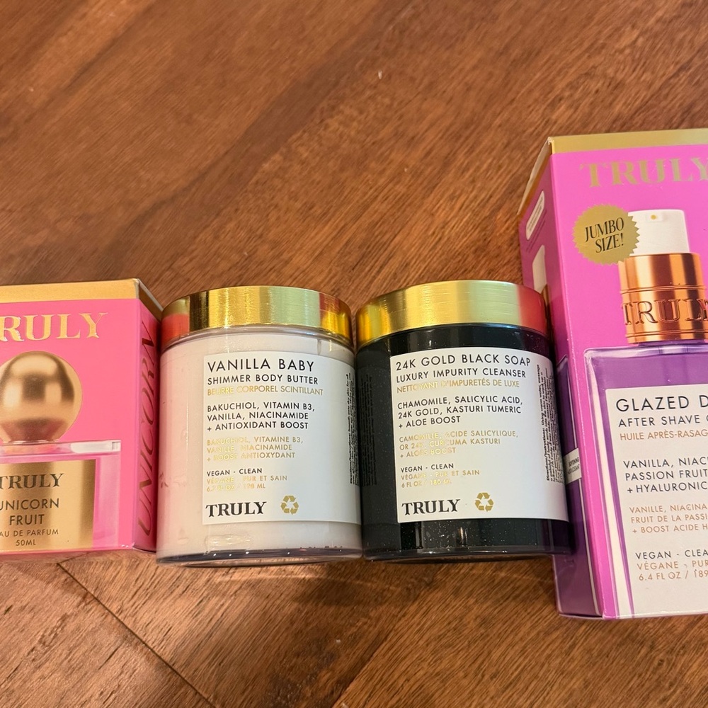 TRULY Skincare Collection with Pink and Gold Accents - Picture 1 of 3
